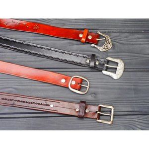 Handmade Vegetable Tanned Leather Belts